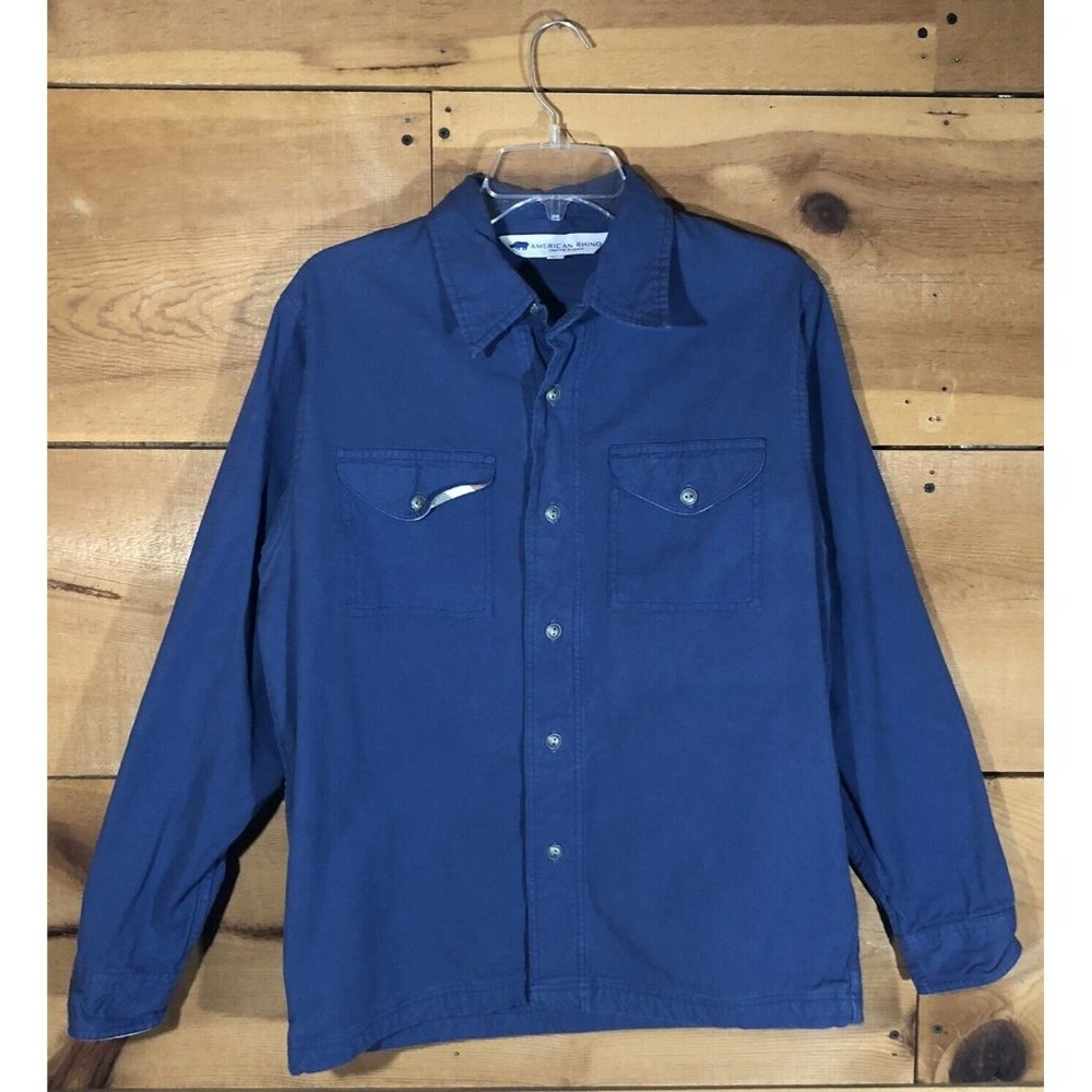 American Rhino Heavy Flannel Lined Button Down Shirt Mens Size Medium Casual